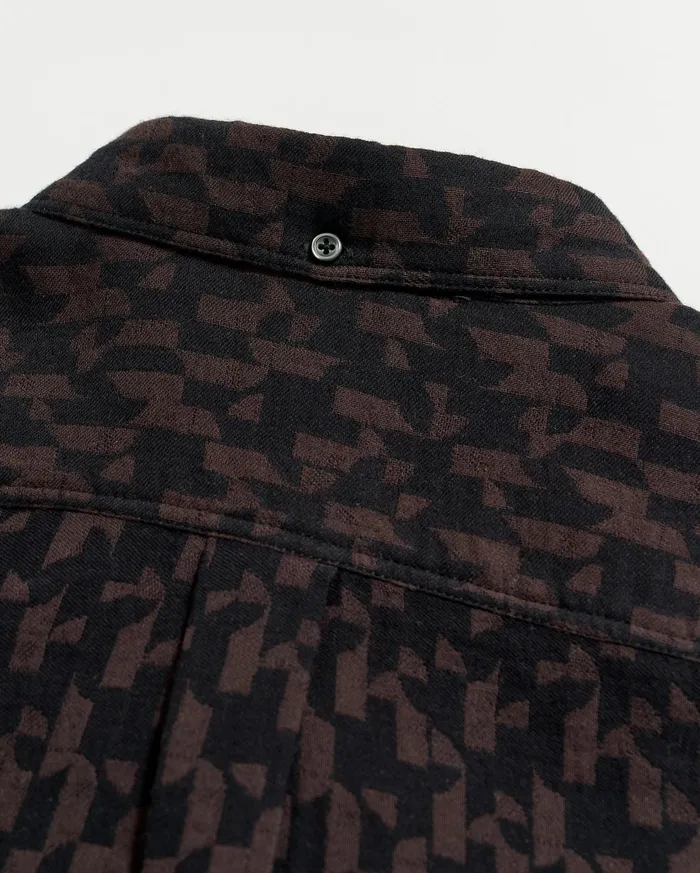 Men Shirting Billy Reid Baselines Jacquard Tuscumbia Shirt Blackbrown