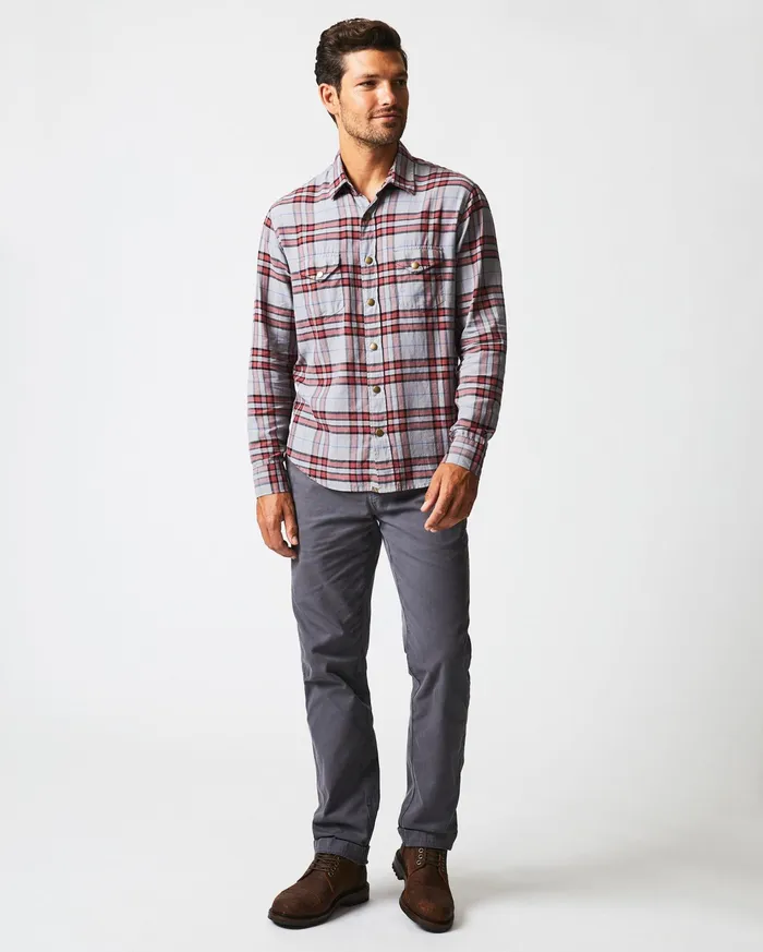 Men Shirting Billy Reid Bold Plaid Western Snap Front Shirt Greymulti