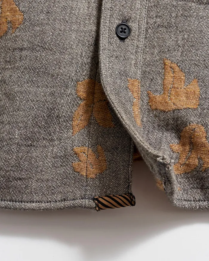 Men Shirting Billy Reid Kudzu Jacquard Overshirt Greycamel