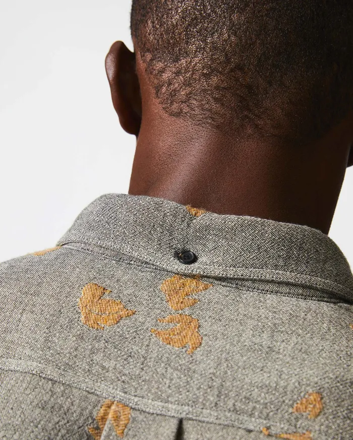 Men Shirting Billy Reid Kudzu Jacquard Overshirt Greycamel