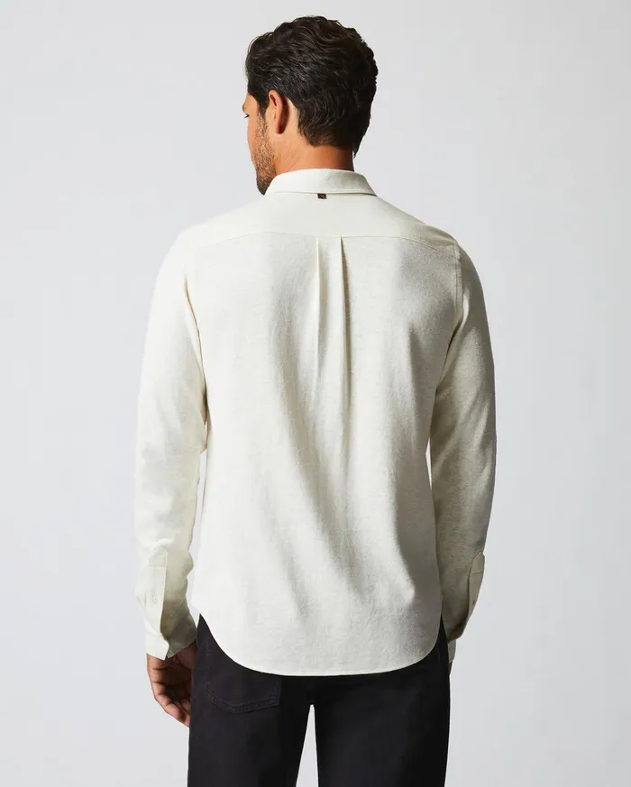 Men Shirting Billy Reid LS Hemp Cotton Knit Shirt Tinted White