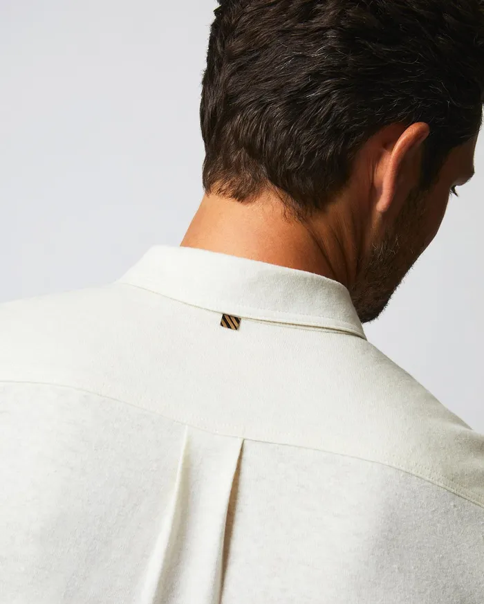 Men Shirting Billy Reid LS Hemp Cotton Knit Shirt Tinted White