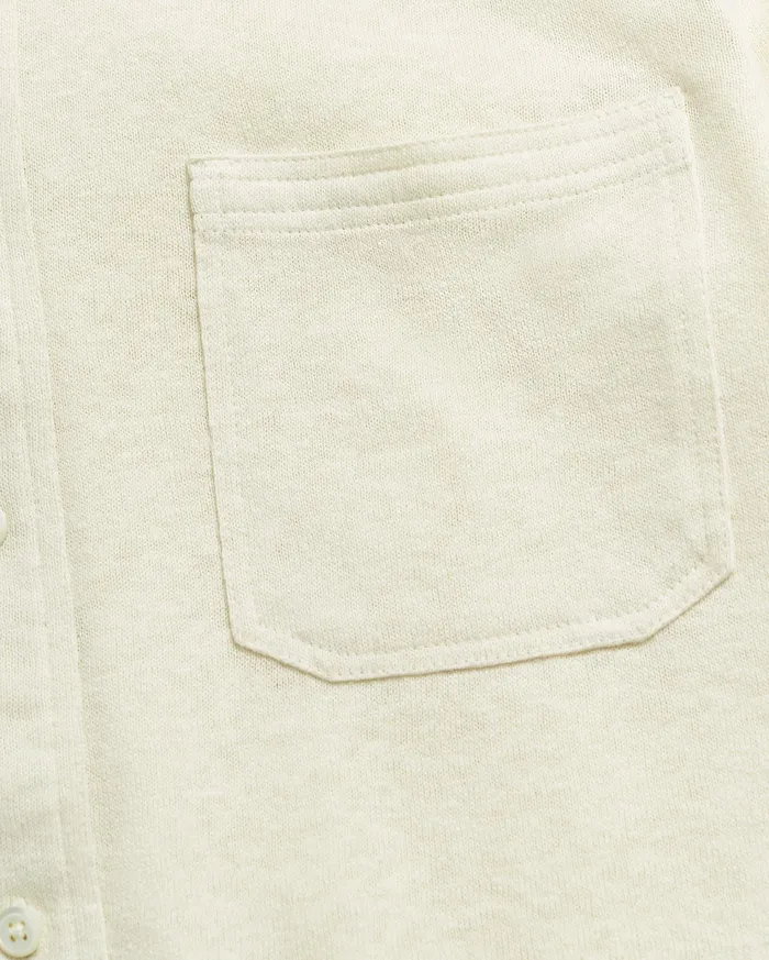 Men Shirting Billy Reid LS Hemp Cotton Knit Shirt Tinted White