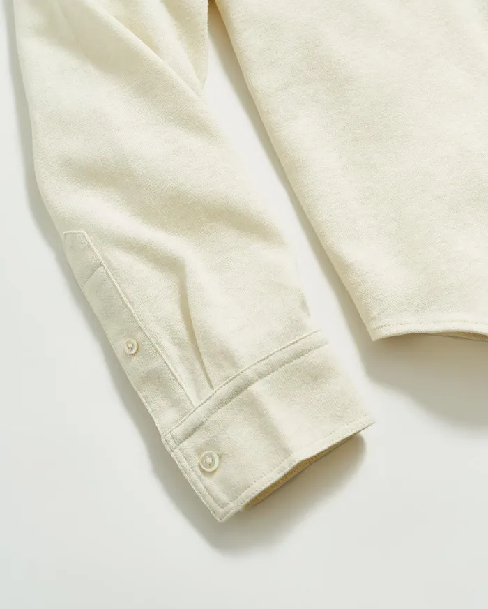 Men Shirting Billy Reid LS Hemp Cotton Knit Shirt Tinted White