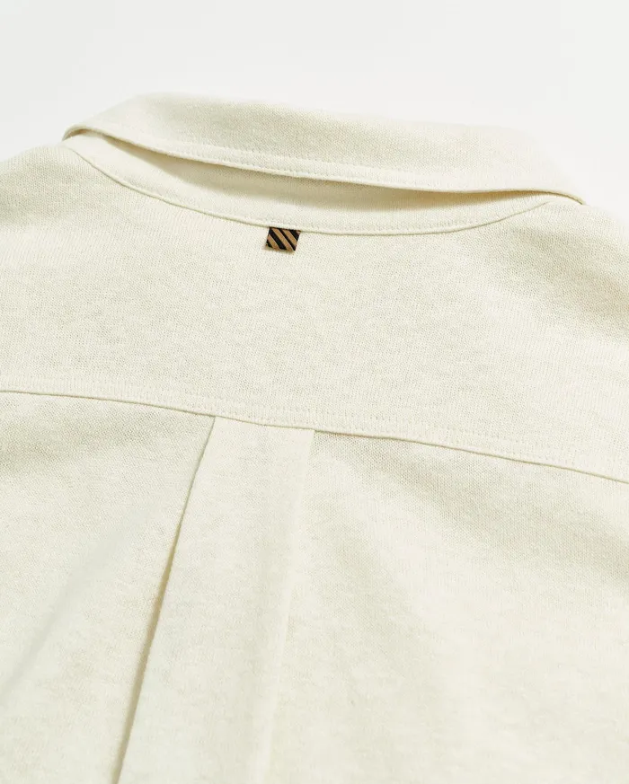 Men Shirting Billy Reid LS Hemp Cotton Knit Shirt Tinted White