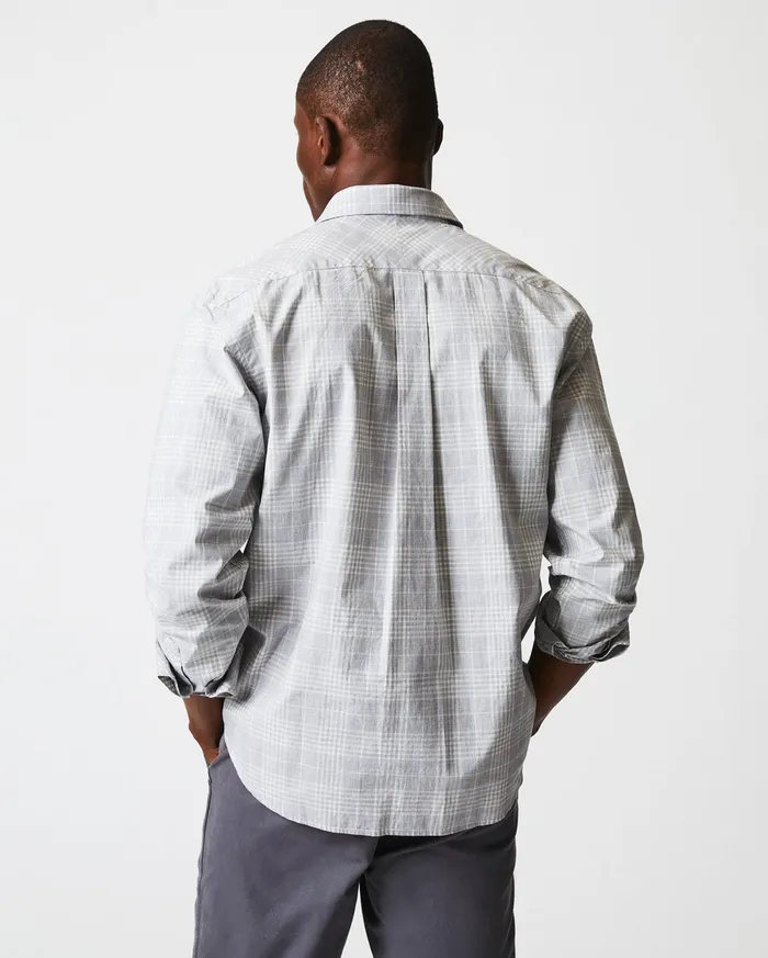 Men Shirting Billy Reid Melange Plaid John T Shirt Grey