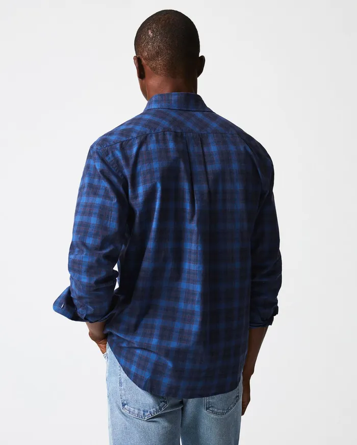 Men Shirting Billy Reid Melange Shadow Plaid Tuscumbia Shirt Bluered