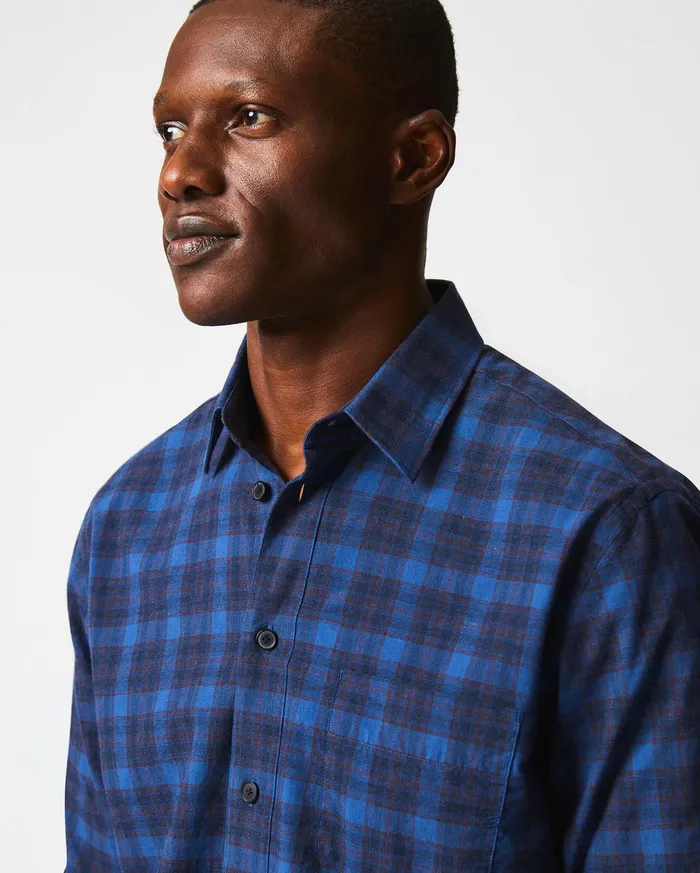 Men Shirting Billy Reid Melange Shadow Plaid Tuscumbia Shirt Bluered