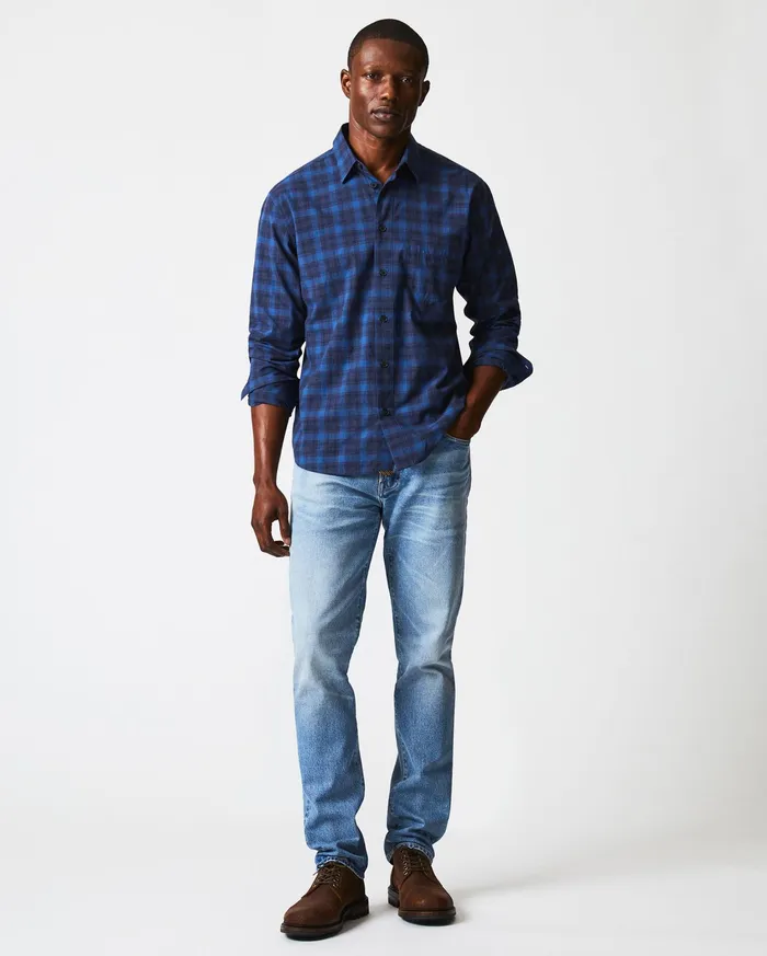 Men Shirting Billy Reid Melange Shadow Plaid Tuscumbia Shirt Bluered