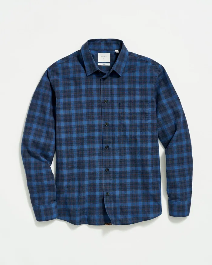 Men Shirting Billy Reid Melange Shadow Plaid Tuscumbia Shirt Bluered