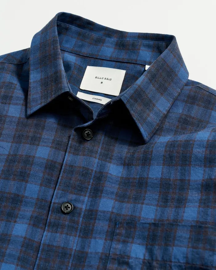 Men Shirting Billy Reid Melange Shadow Plaid Tuscumbia Shirt Bluered