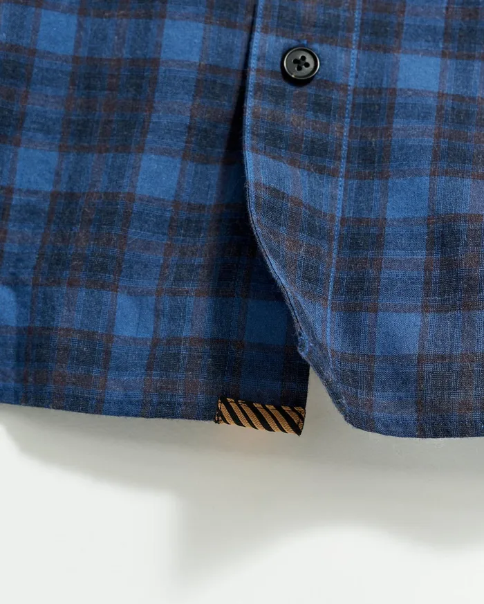 Men Shirting Billy Reid Melange Shadow Plaid Tuscumbia Shirt Bluered