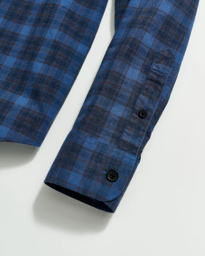 Men Shirting Billy Reid Melange Shadow Plaid Tuscumbia Shirt Bluered