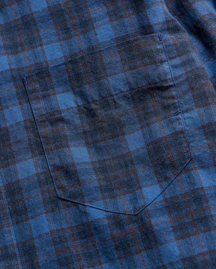 Men Shirting Billy Reid Melange Shadow Plaid Tuscumbia Shirt Bluered