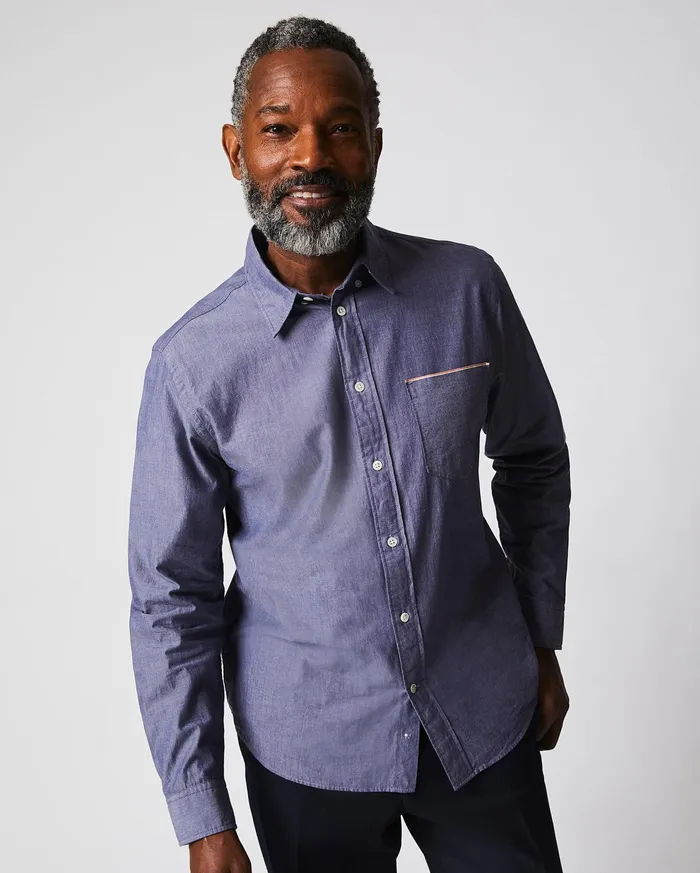 Men Shirting Billy Reid Msl 1Pocket Shirt Blue