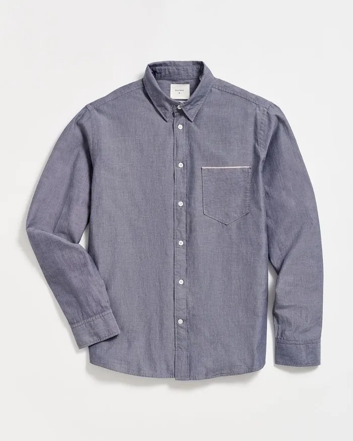 Men Shirting Billy Reid Msl 1Pocket Shirt Blue