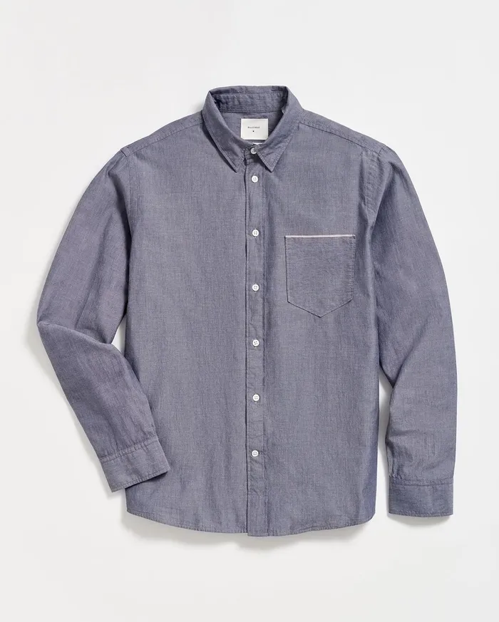 Men Shirting Billy Reid Msl 1Pocket Shirt Blue