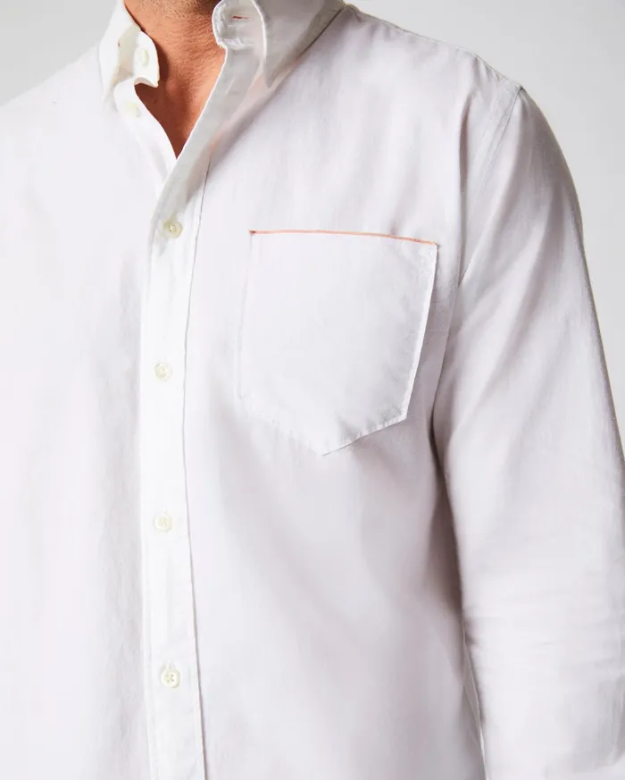 Men Shirting Billy Reid Msl 1Pocket Shirt White