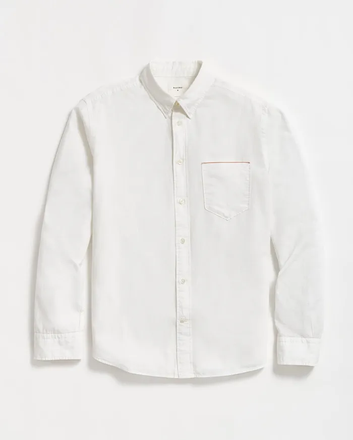 Men Shirting Billy Reid Msl 1Pocket Shirt White