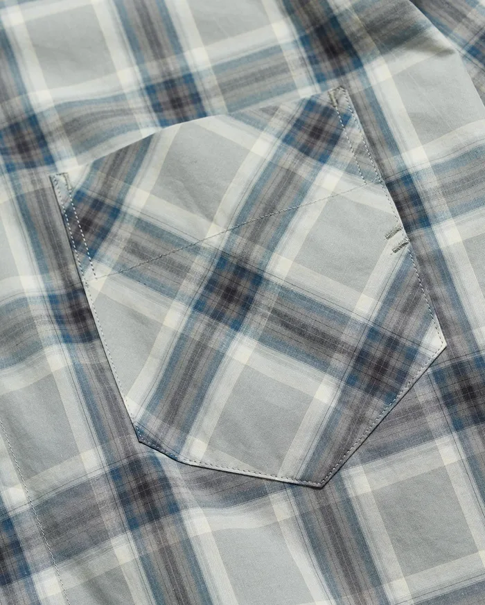 Men Shirting Billy Reid Plaid John T Shirt Greyblue