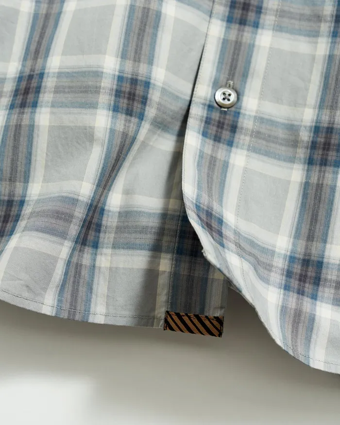 Men Shirting Billy Reid Plaid John T Shirt Greyblue