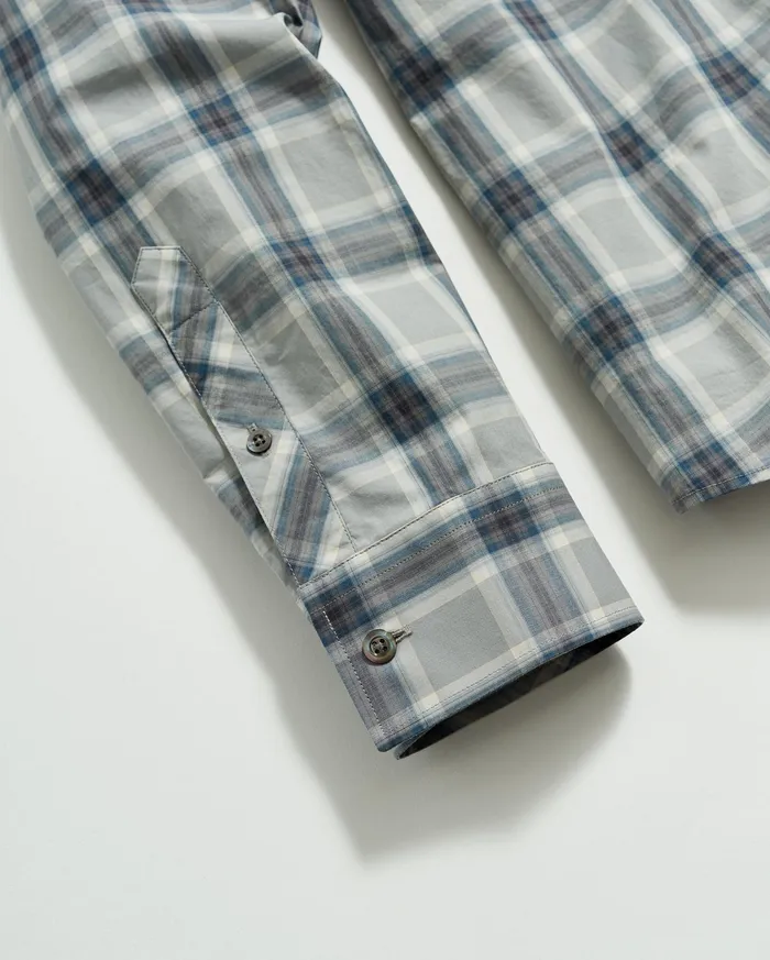 Men Shirting Billy Reid Plaid John T Shirt Greyblue