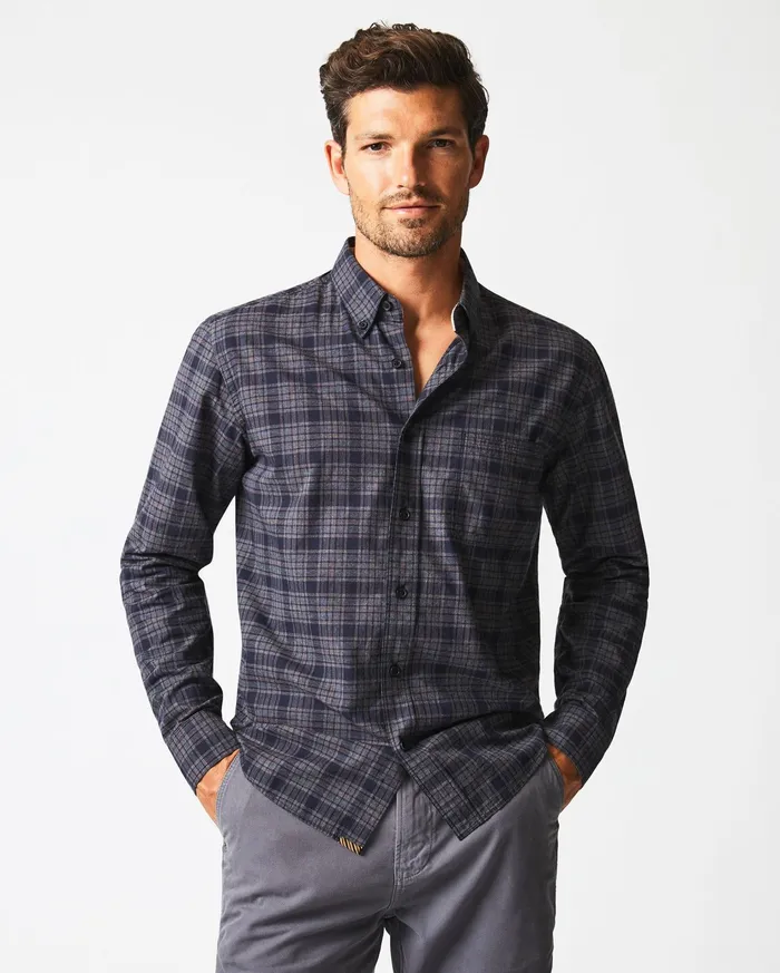Men Shirting Billy Reid Plaid Tuscumbia Shirt Bd Brownblack