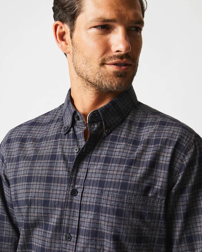 Men Shirting Billy Reid Plaid Tuscumbia Shirt Bd Brownblack