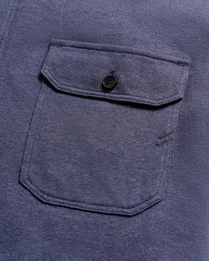 Men Shirting Billy Reid SS Hemp Cotton Knit Shirt Navy