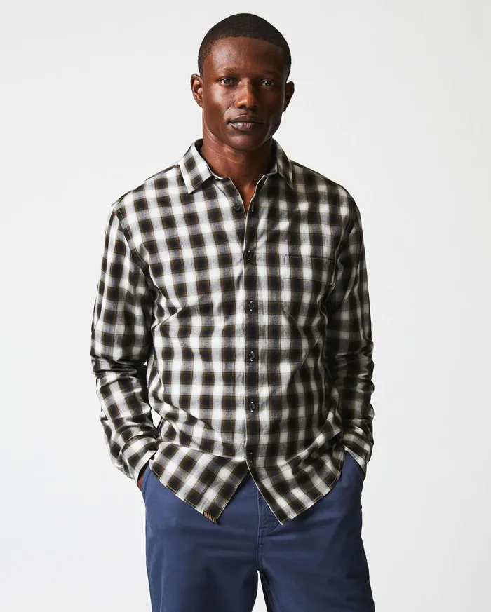 Men Shirting Billy Reid Shadow Plaid Tuscumbia Shirt Blackmulti