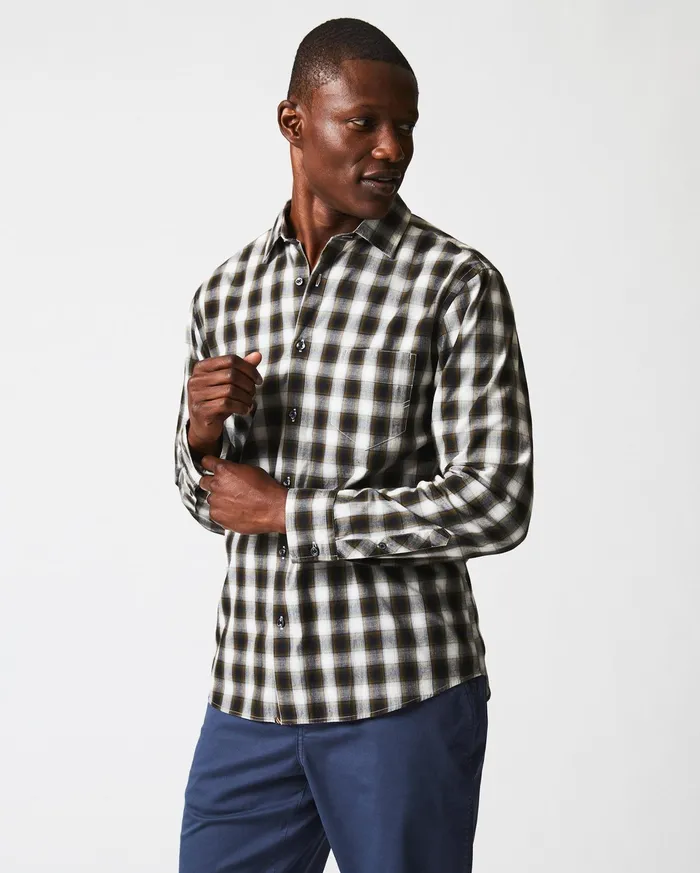 Men Shirting Billy Reid Shadow Plaid Tuscumbia Shirt Blackmulti