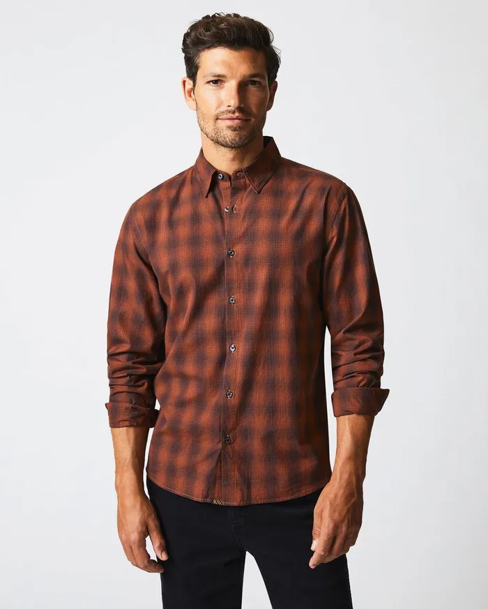 Men Shirting Billy Reid Shadow Plaid Tuscumbia Shirt Blackrust