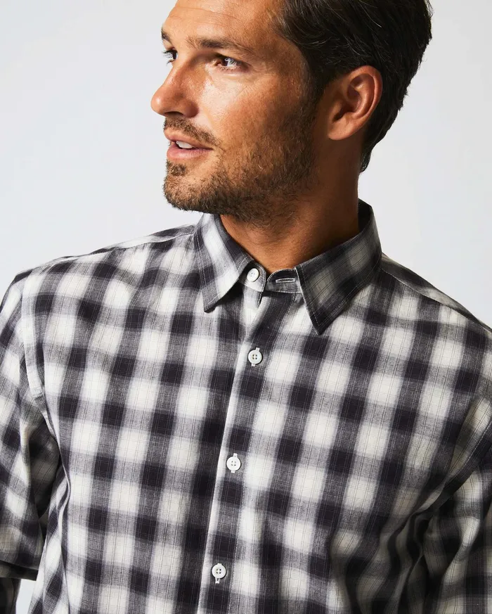 Men Shirting Billy Reid Shadow Plaid Tuscumbia Shirt Hidden Bd Blacknatural