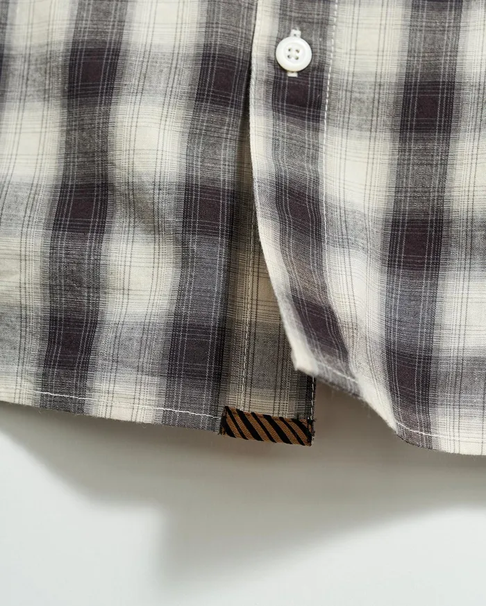 Men Shirting Billy Reid Shadow Plaid Tuscumbia Shirt Hidden Bd Blacknatural