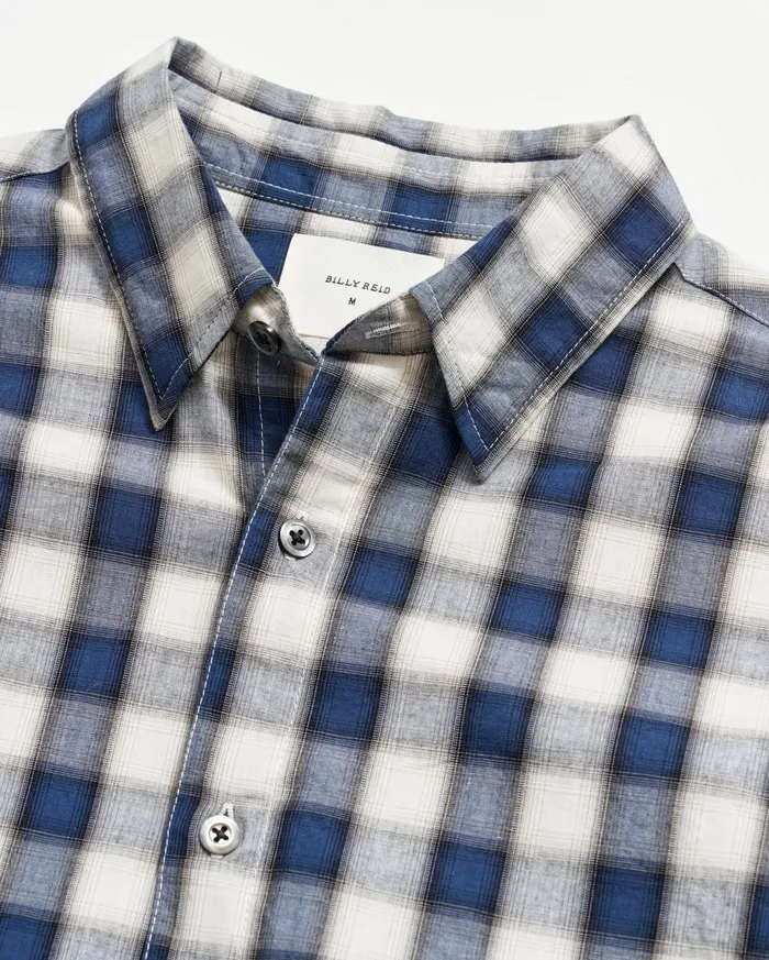 Men Shirting Billy Reid Shadow Plaid Tuscumbia Shirt Hidden Bd Bluenatural
