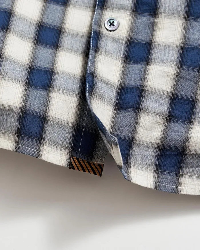Men Shirting Billy Reid Shadow Plaid Tuscumbia Shirt Hidden Bd Bluenatural