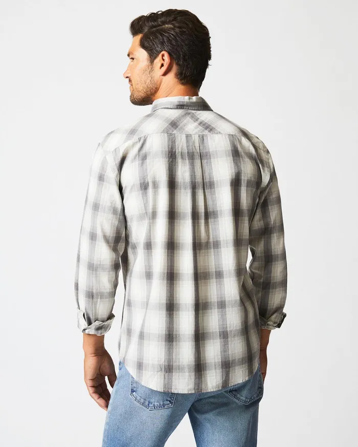 Men Shirting Billy Reid Shadow Plaid Tuscumbia Shirt Hidden Bd Greynatural