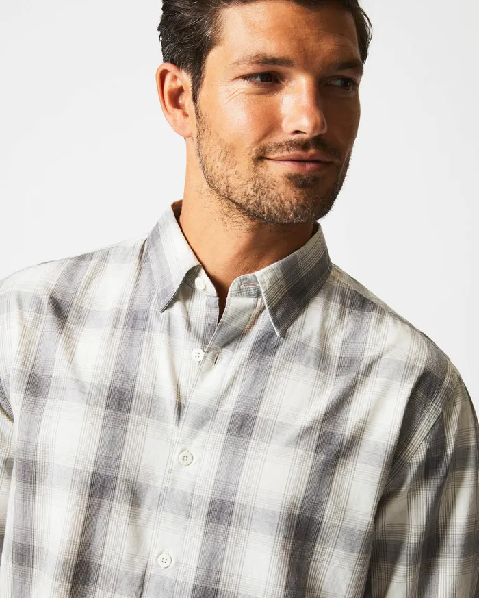 Men Shirting Billy Reid Shadow Plaid Tuscumbia Shirt Hidden Bd Greynatural