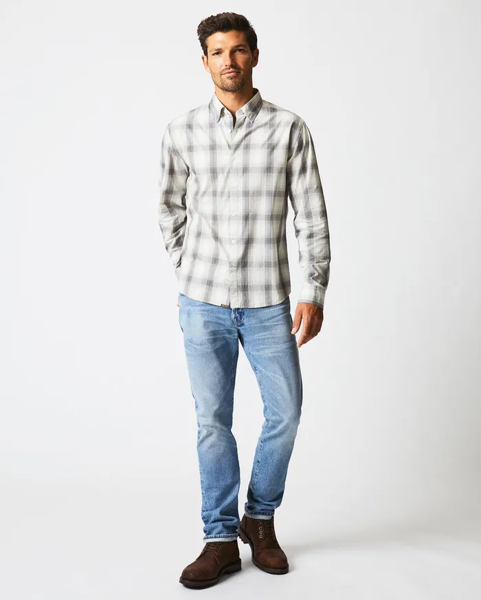 Men Shirting Billy Reid Shadow Plaid Tuscumbia Shirt Hidden Bd Greynatural