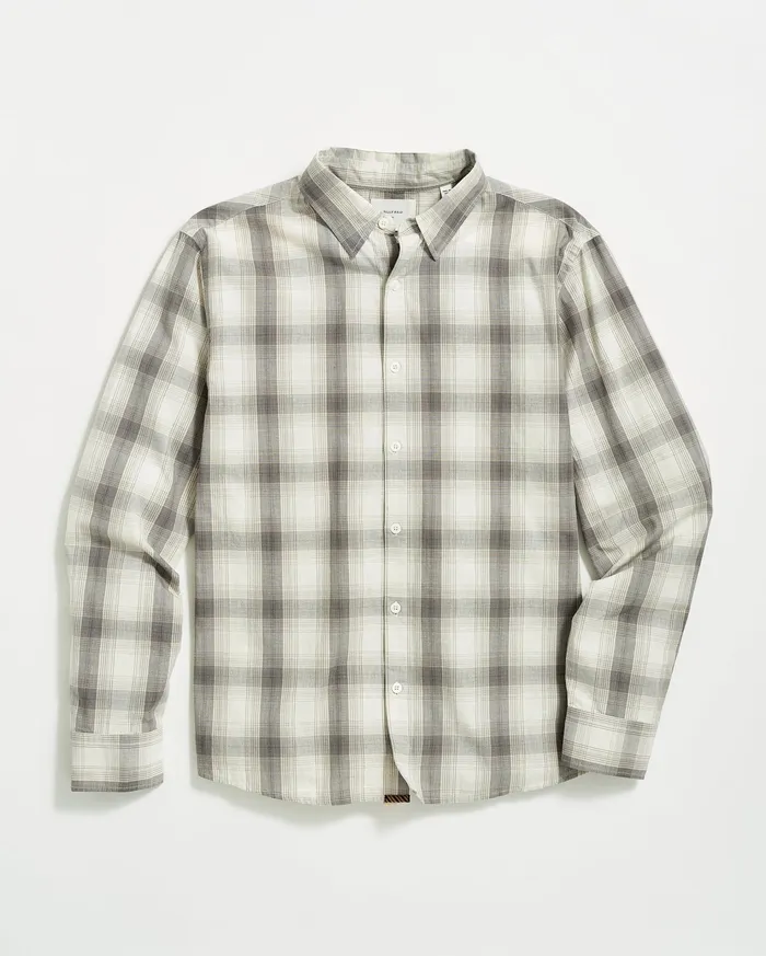 Men Shirting Billy Reid Shadow Plaid Tuscumbia Shirt Hidden Bd Greynatural