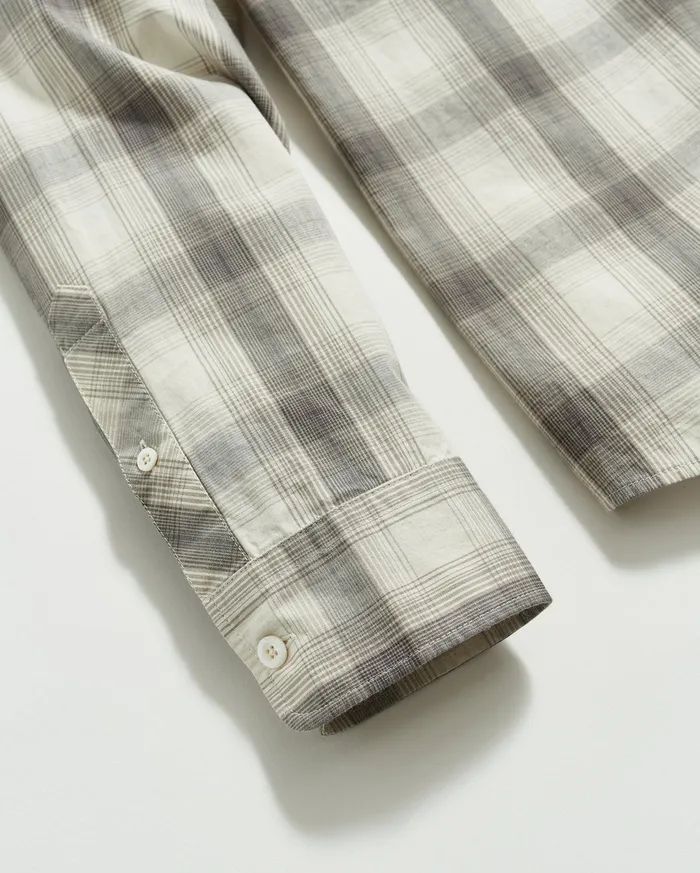 Men Shirting Billy Reid Shadow Plaid Tuscumbia Shirt Hidden Bd Greynatural