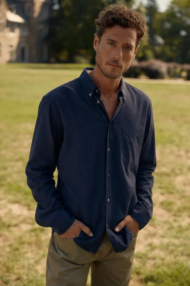 Men Shirting Billy Reid Tuscumbia Classic Shirt Navy