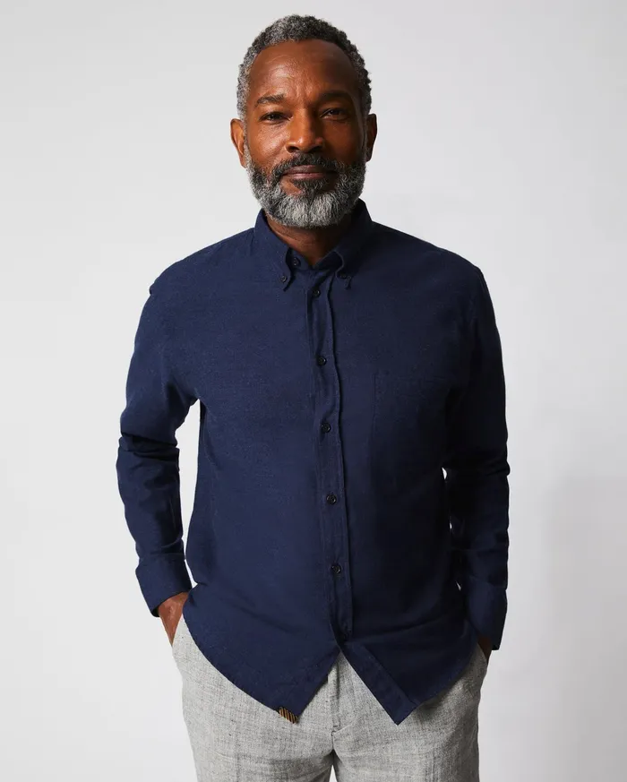 Men Shirting Billy Reid Tuscumbia Classic Shirt Navy