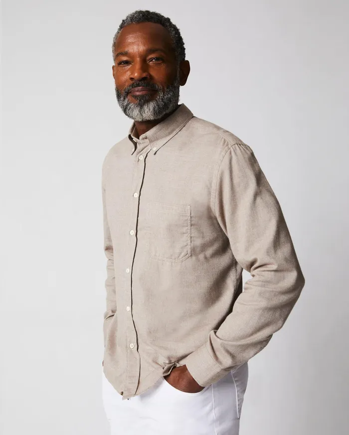 Men Shirting Billy Reid Tuscumbia Classic Shirt Tan