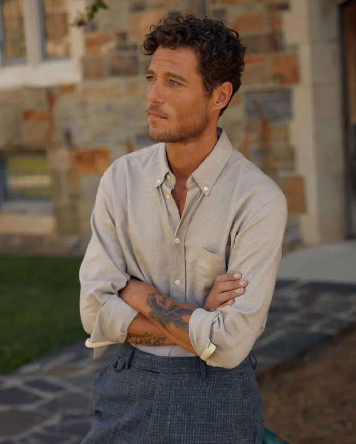 Men Shirting Billy Reid Tuscumbia Classic Shirt Tan