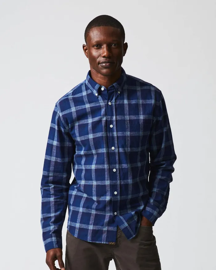Men Shirting Billy Reid Tuscumbia Shirt Bd Indigo
