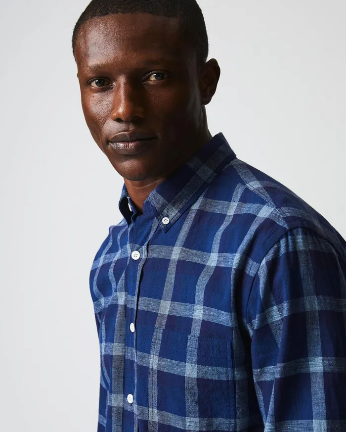Men Shirting Billy Reid Tuscumbia Shirt Bd Indigo