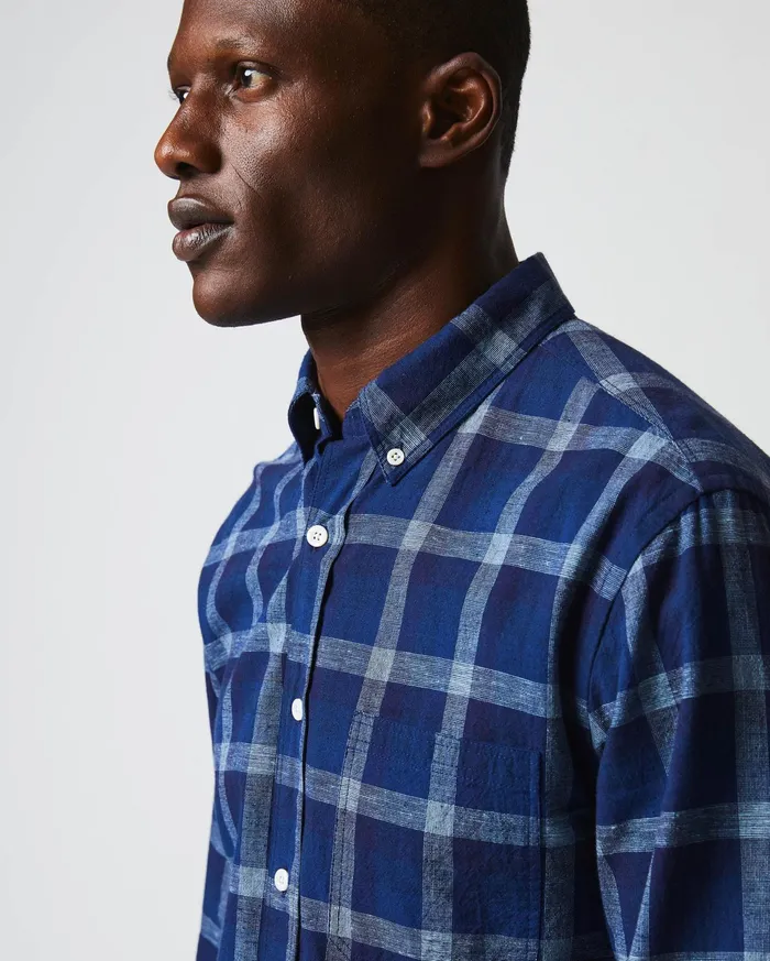 Men Shirting Billy Reid Tuscumbia Shirt Bd Indigo