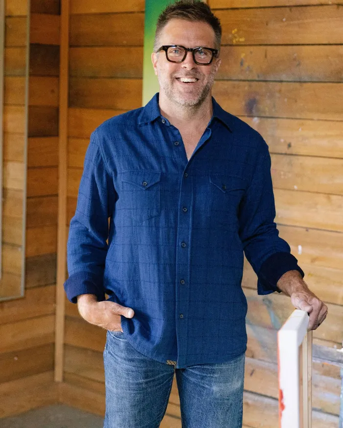 Men Shirting Billy Reid Western Shirt Indigo