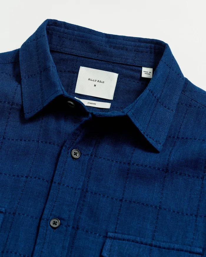 Men Shirting Billy Reid Western Shirt Indigo